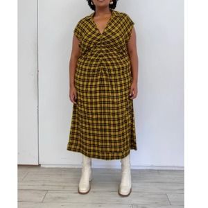 WRAY Ceci Dress In Gold Plaid XL